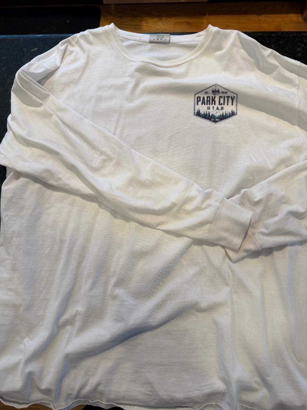 White long sleeved Park City tee